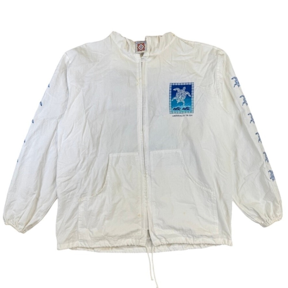 Yacht Club Lauderdale By The Sea White Cotton Zip Hoodie Sea Turtle XL Mens